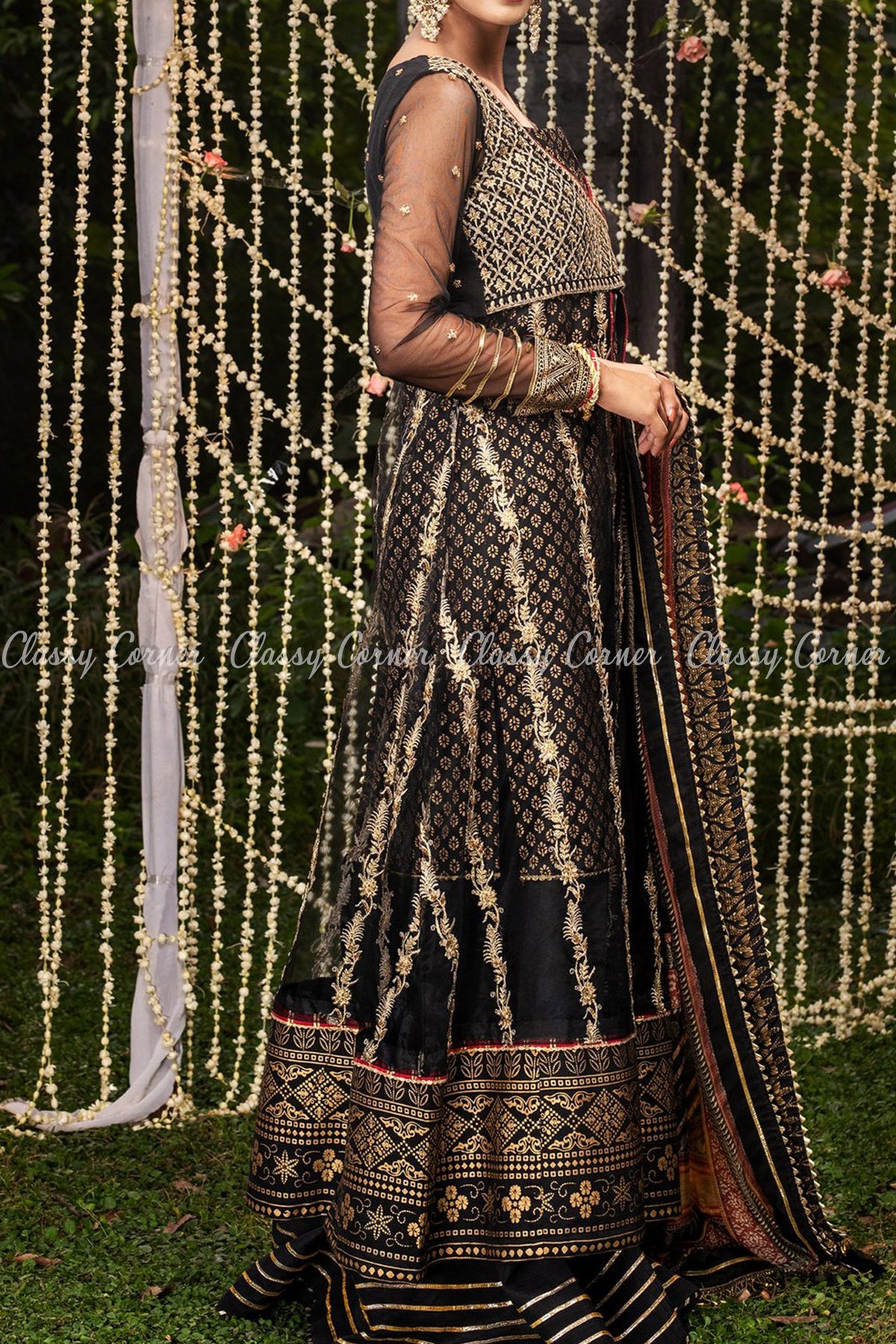 Classic Aztec Print and Embroidery Design Salwar Kameez - Classy Corner