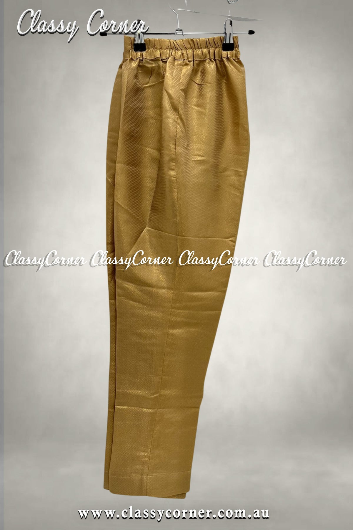 Golden Pakistani Shalwar Trousers - Classy Corner