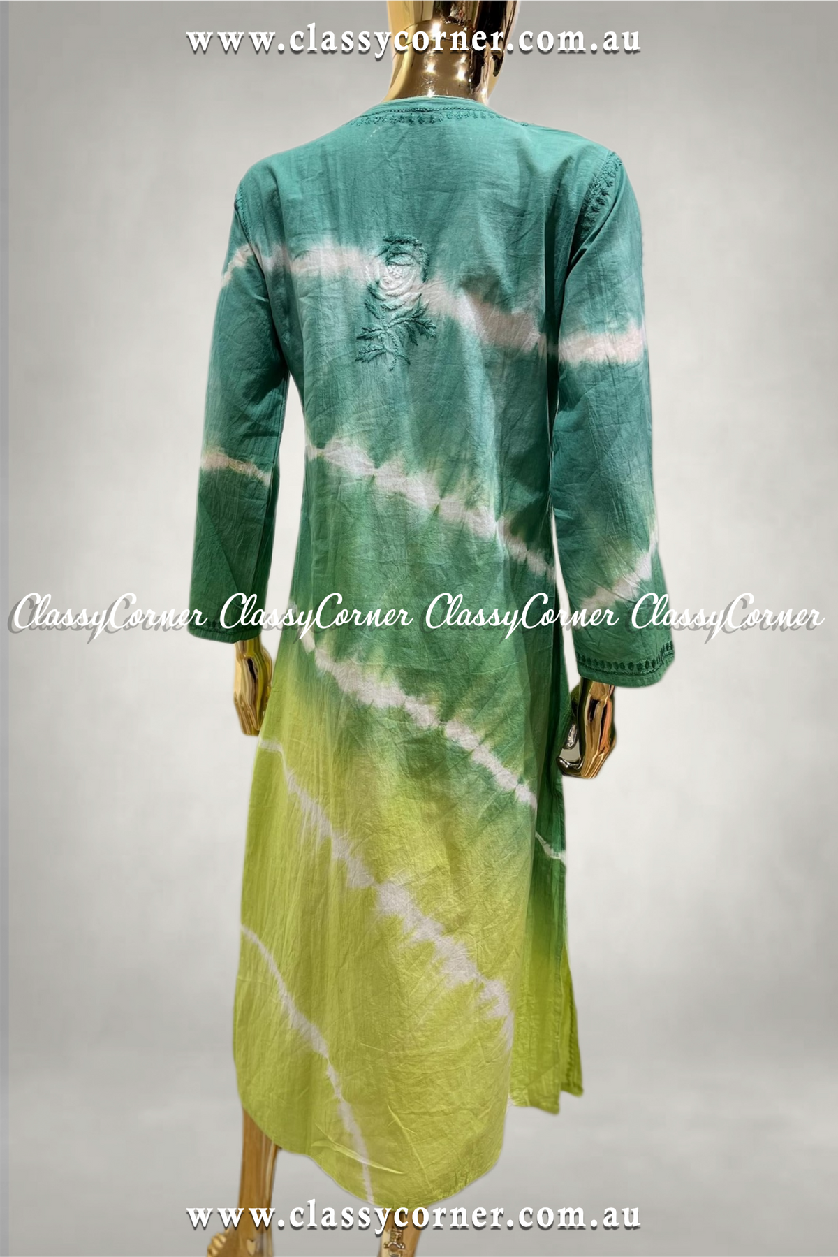 Pistachio Lime Green Embroidered Kurti - Classy Corner