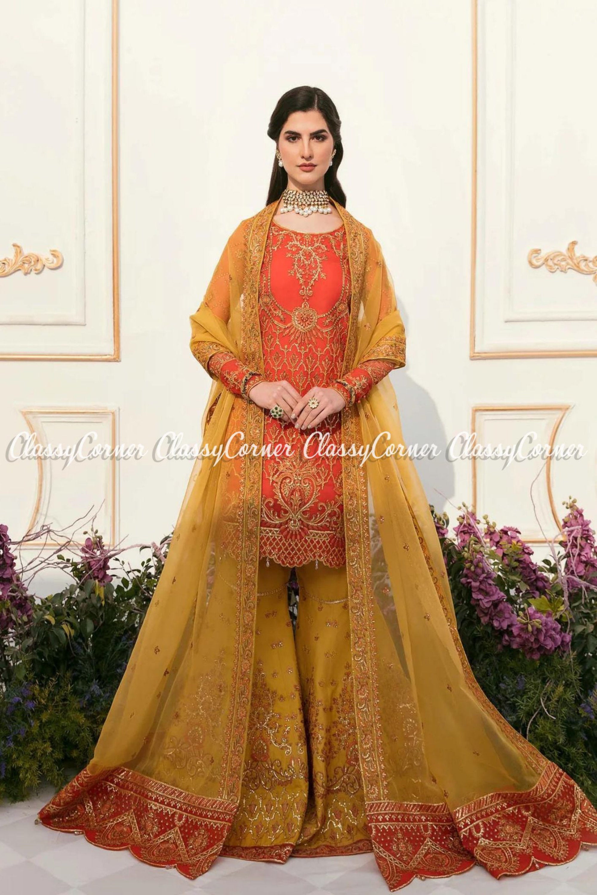 pakistani gharara suit for wedding