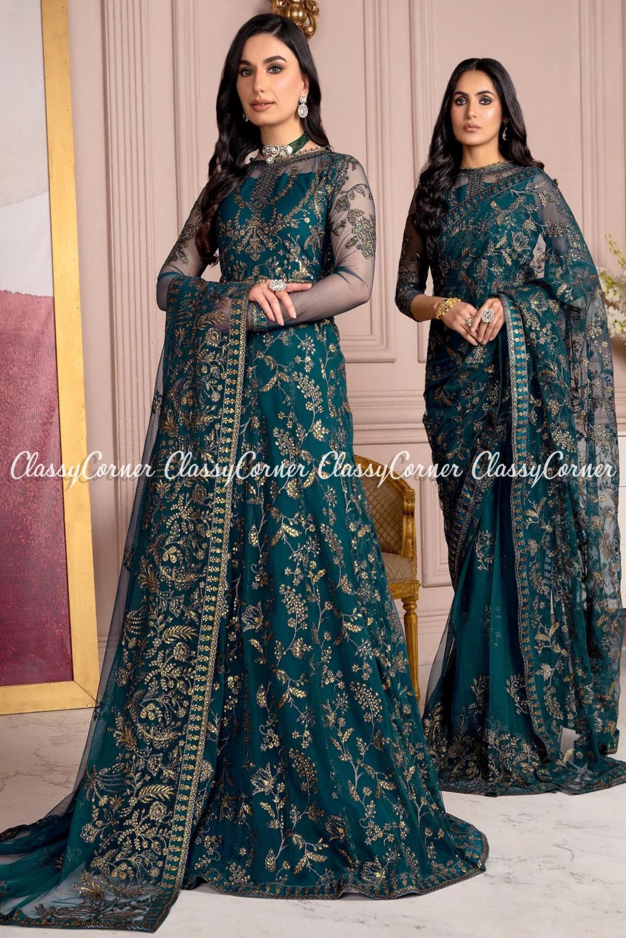 Sari dresses for wedding online